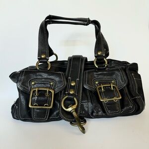 Coach Black Leather Anniversary Legacy Mandy Satchel
